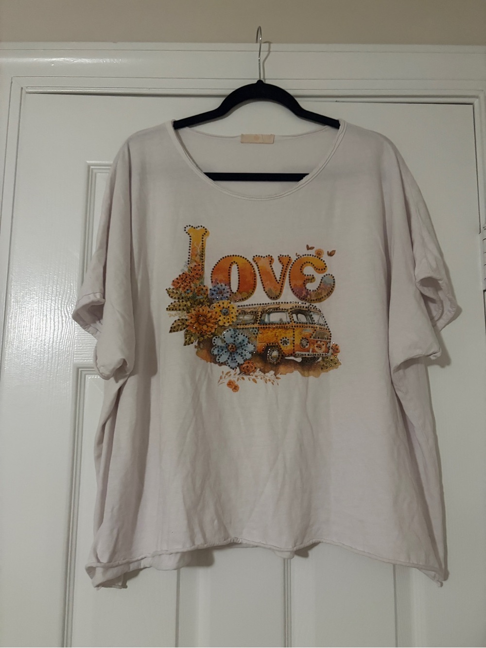 Love Boho Bus Graphic Tee - Cream Top